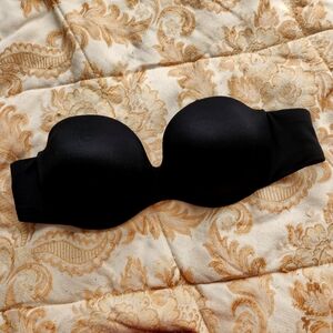 Black Strapless Push Up Bra Warners 34C